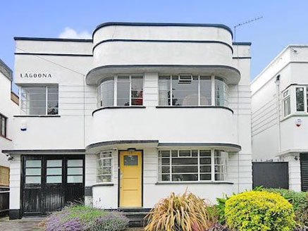 Steel casement windows featured on this Art deco style house
