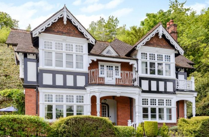 Interesting collection of styles with mock Tudor elements in this Victorian house