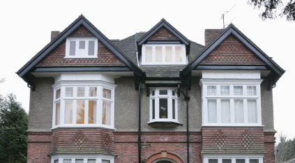 Sometimes rough cast walls or pebbledash are featured on Edwardian Houses