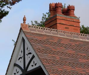 Victorian Roofs sometimes have ornate ridge tiles and finials Gables often embellished wooden bargeboards